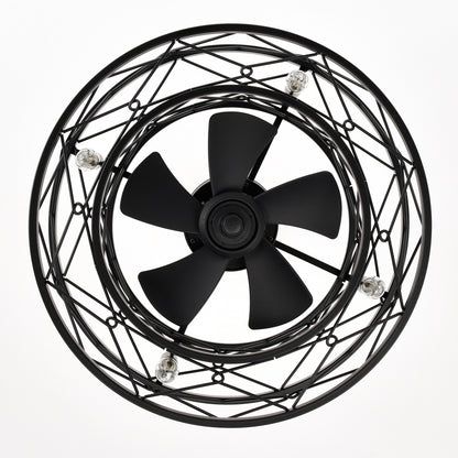 20" Matte Black Modern Enclosed Ceiling Fan - view 13
