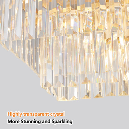 Gold Rectangular Crystal Farmhouse Chandelier - view 6