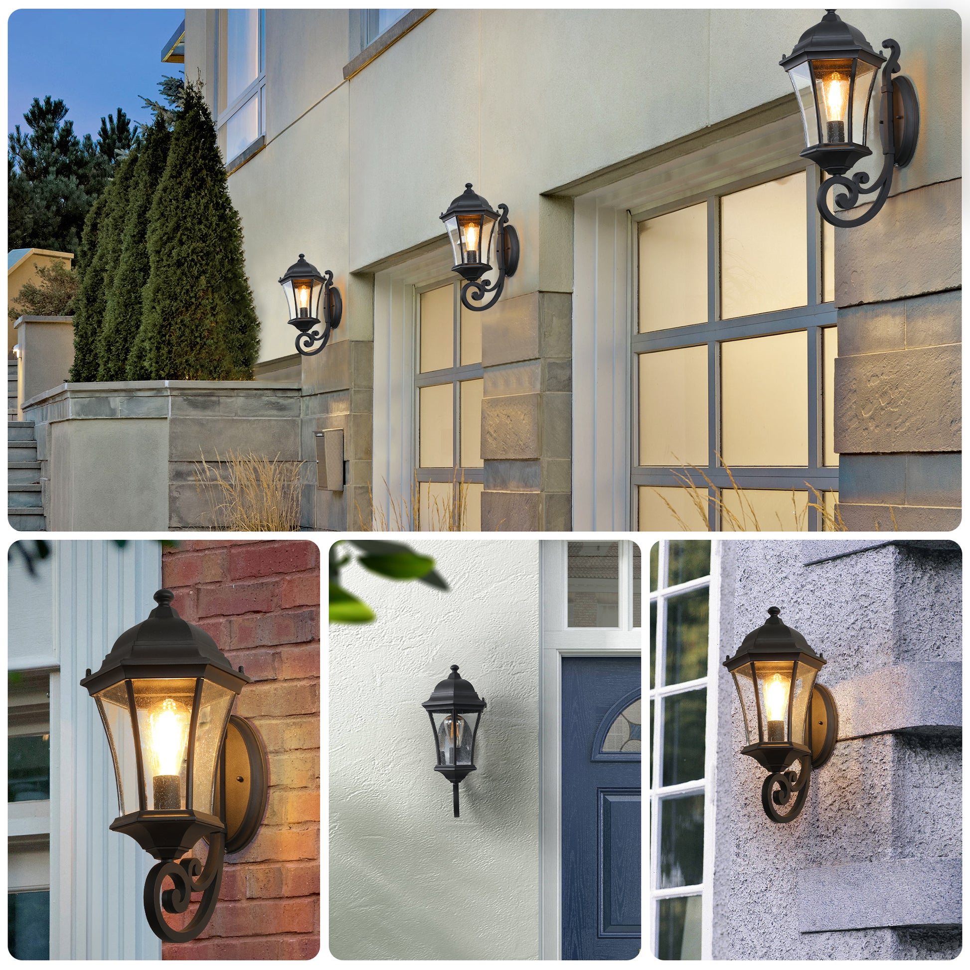 Vintage Black Metal Outdoor Wall Lantern - view 5