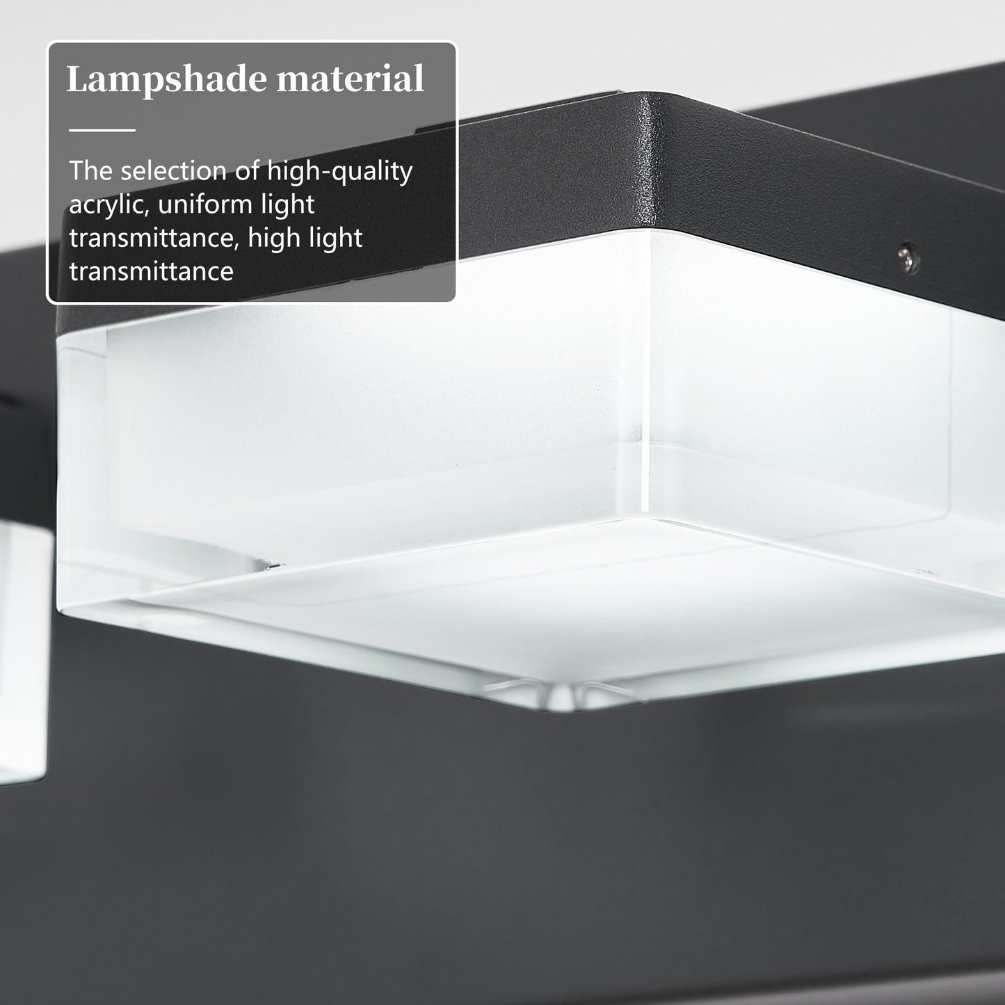3-Light Matte Black Acrylic LED Vanity Light - view 5