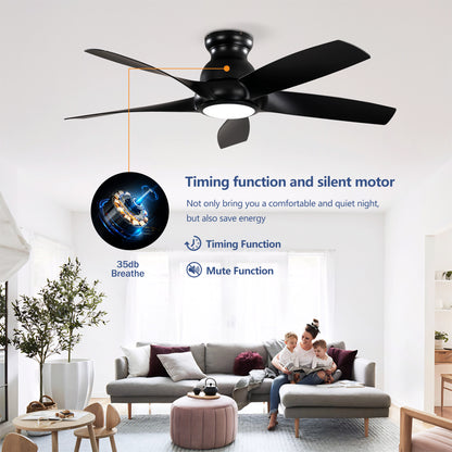 56" Matte Black 5-Blade Ceiling Fan with Remote - view 8
