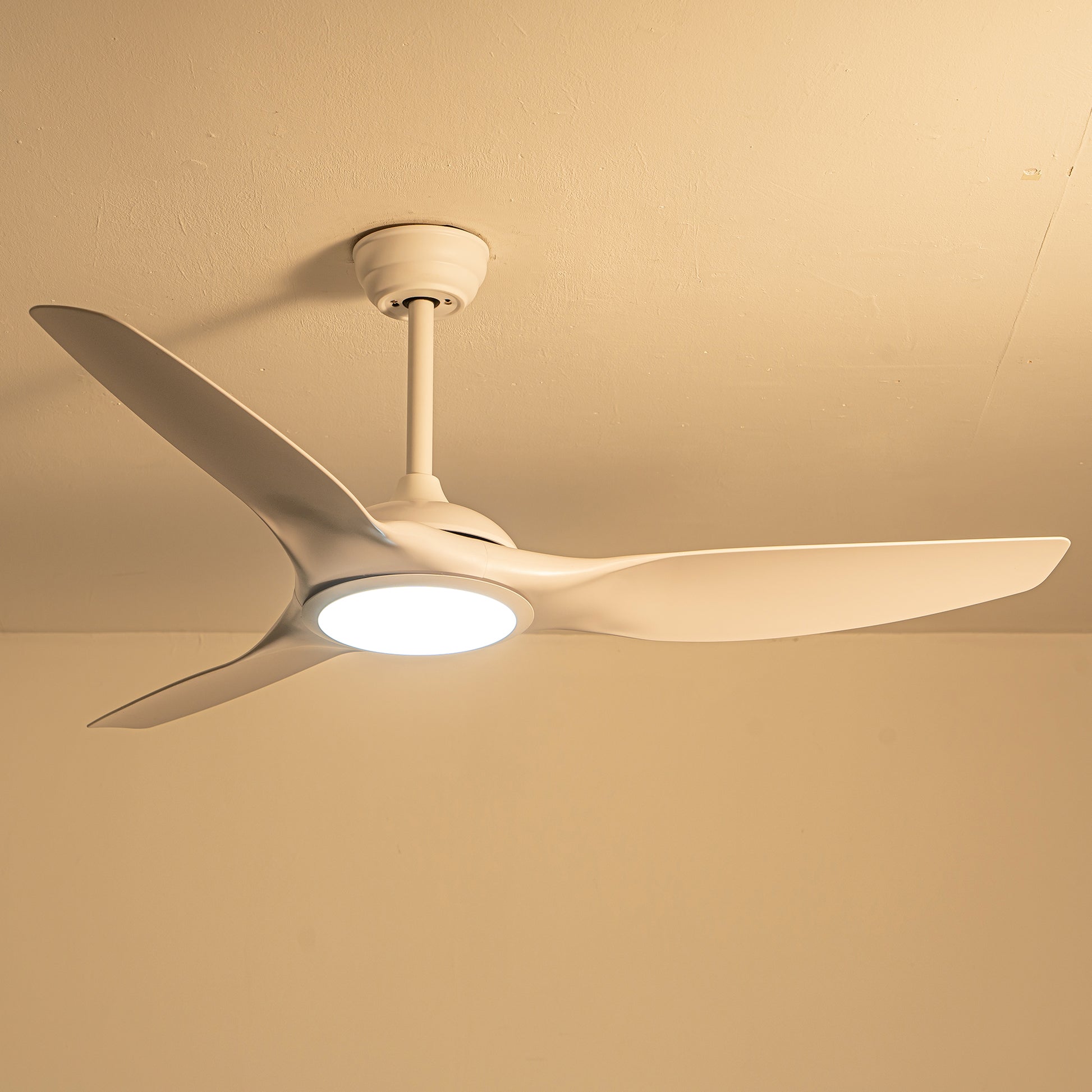 52" Matte White Ceiling Fan with LED Light & Remote - view 13