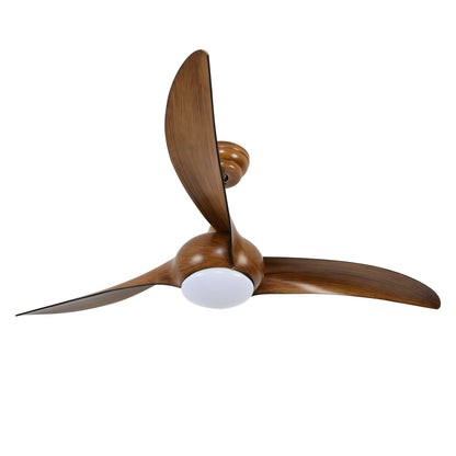 52" Wood Finish Ceiling Fan with LED Light and Remote - view 20