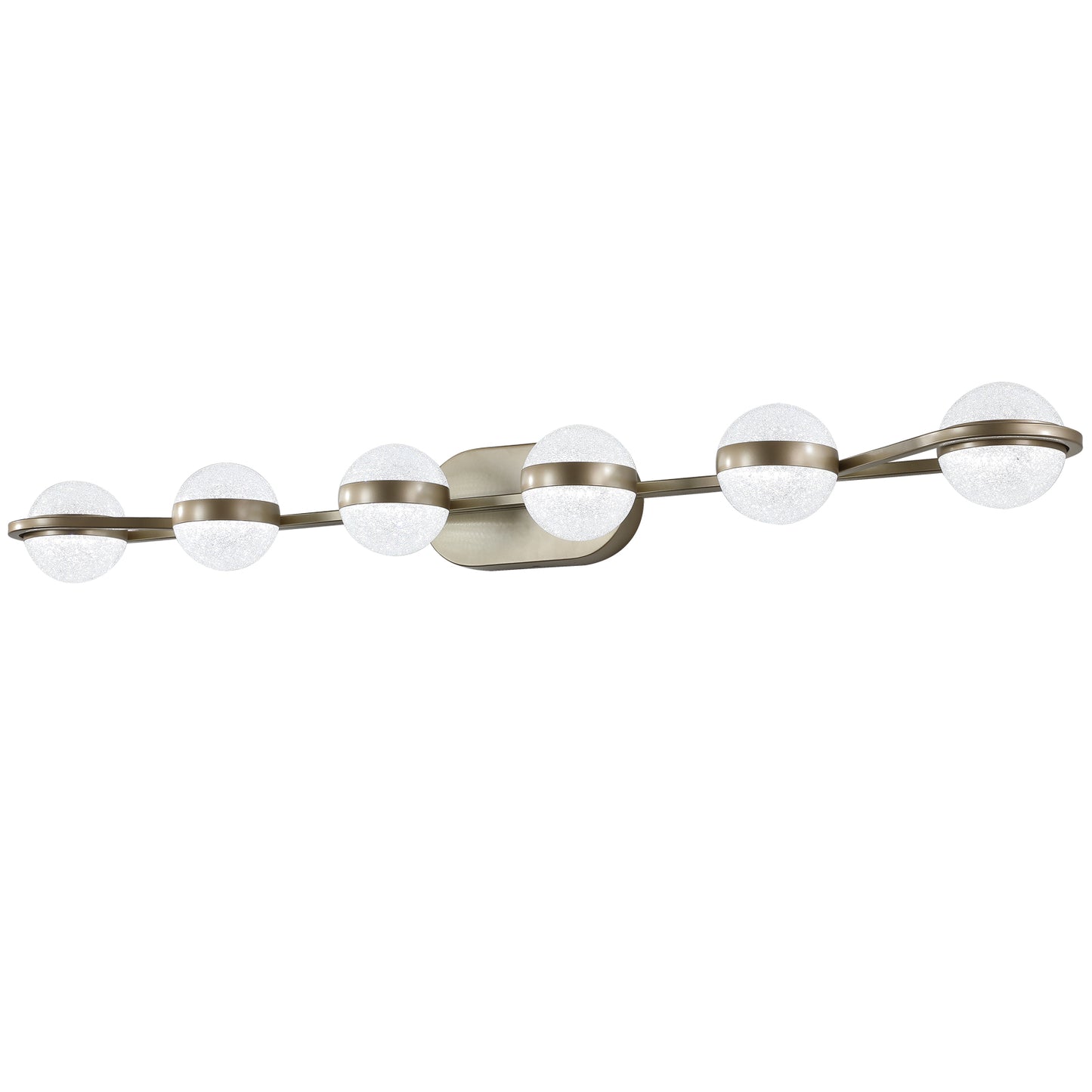 43" 6-Light Gold LED Vanity Light with Crystal Sand Shades - view 9