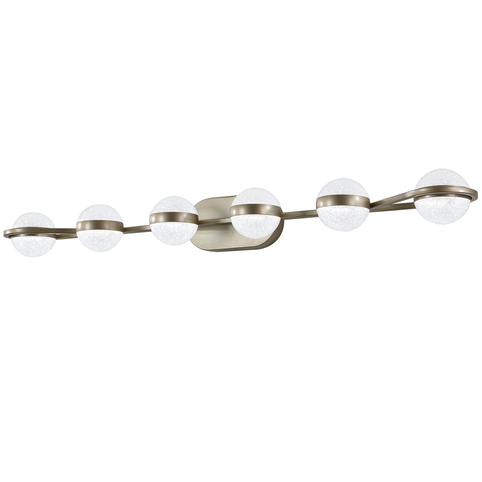 43" 6-Light Gold LED Vanity Light with Crystal Sand Shades - view 9