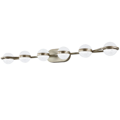 43" 6-Light Gold LED Vanity Light with Crystal Sand Shades - view 9
