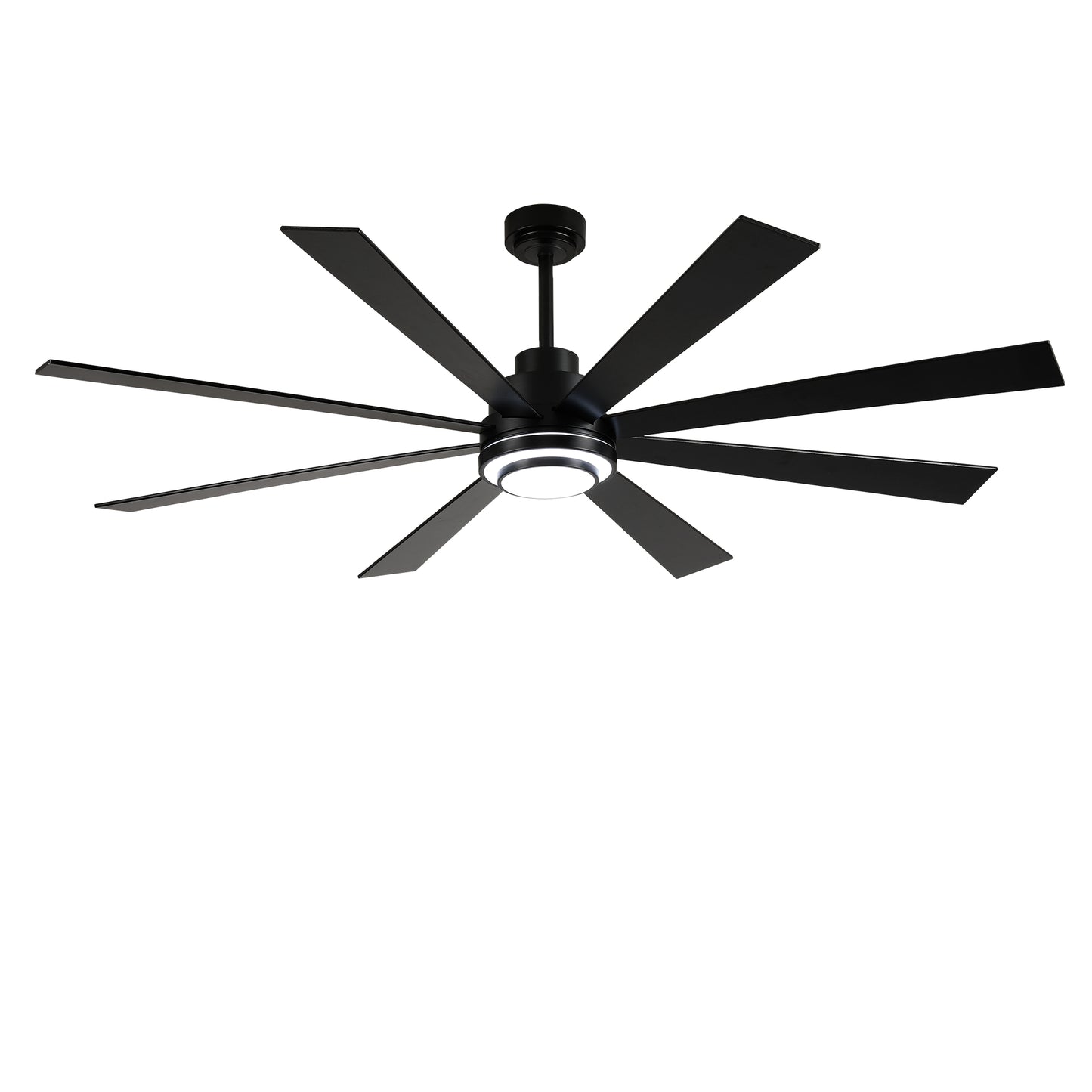 72" Matte Black 8-Blade Ceiling Fan with Dimmable LED - view 18