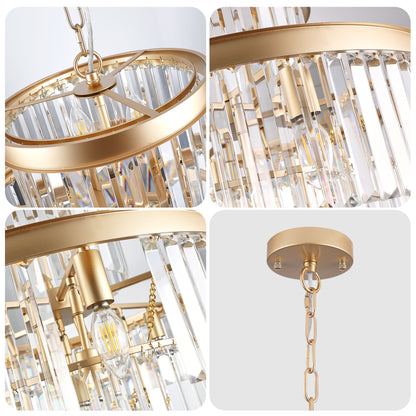 23.6" Gold Luxury Crystal Pendant Chandelier - view 9