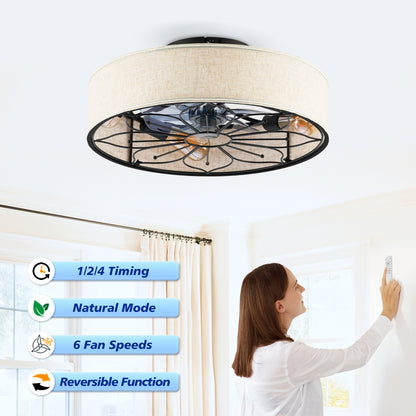 20" Lotus Fabric Bladeless Ceiling Fan with Remote - view 15
