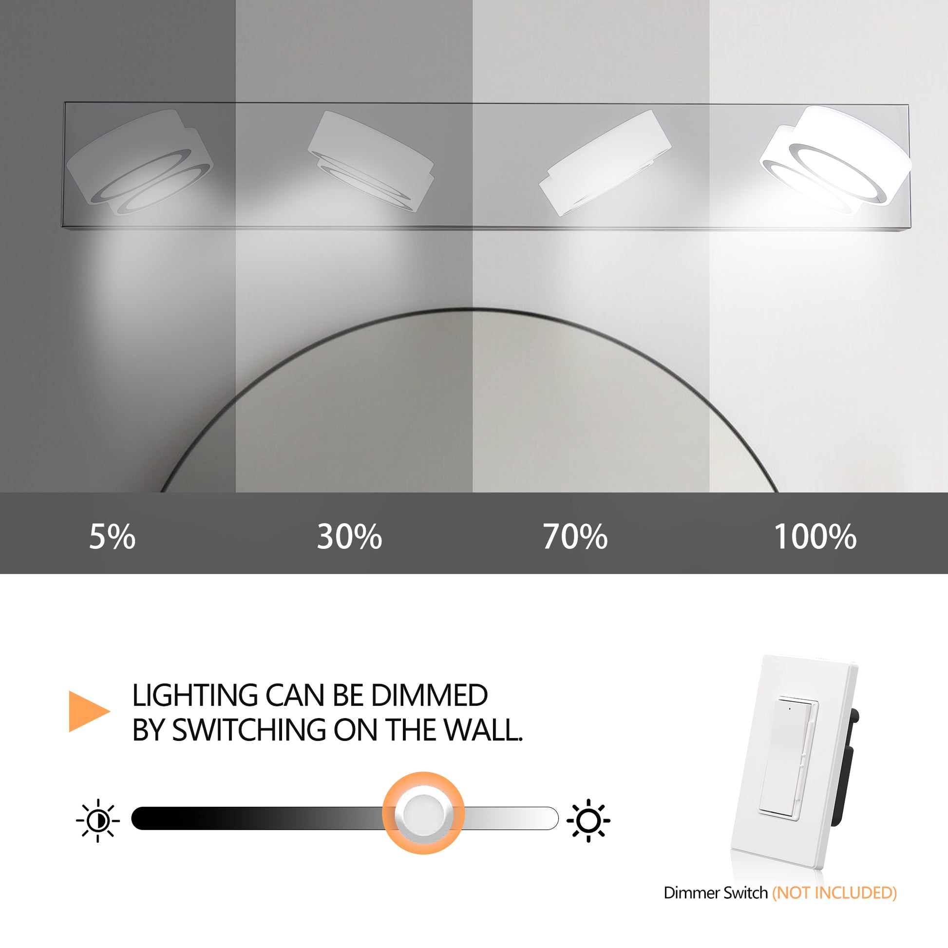 29" Modern 4-Light Chrome LED Vanity Light - view 6