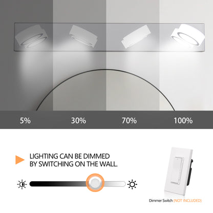 29" Modern 4-Light Chrome LED Vanity Light - view 6