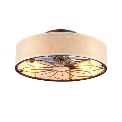 20" Lotus Fabric Farmhouse Bladeless Ceiling Fan with Remote