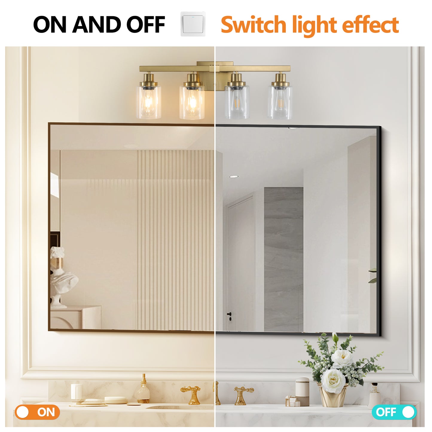 24" 4-Light Gold Vanity Light with Clear Glass - view 8