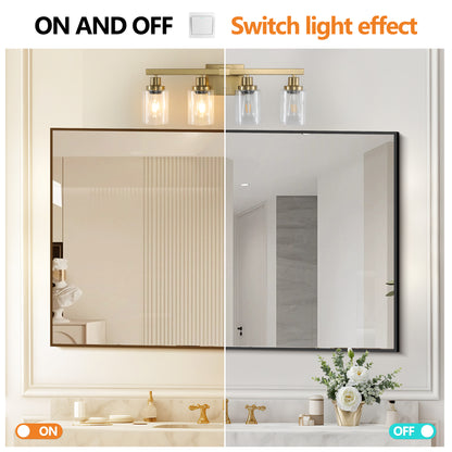 24" 4-Light Gold Vanity Light with Clear Glass - view 8