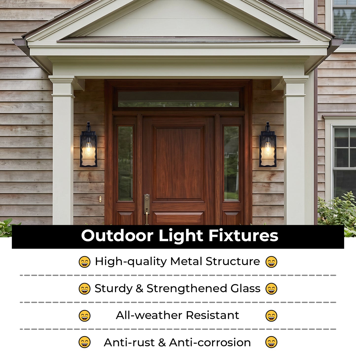 Matte Black Wavy Outdoor Wall Light with Clear Glass - view 7