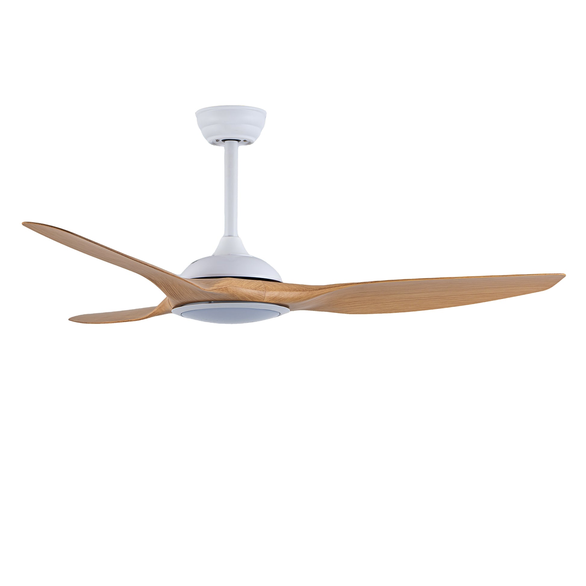 52" Matte White & Natural Wood Ceiling Fan with Remote - view 17
