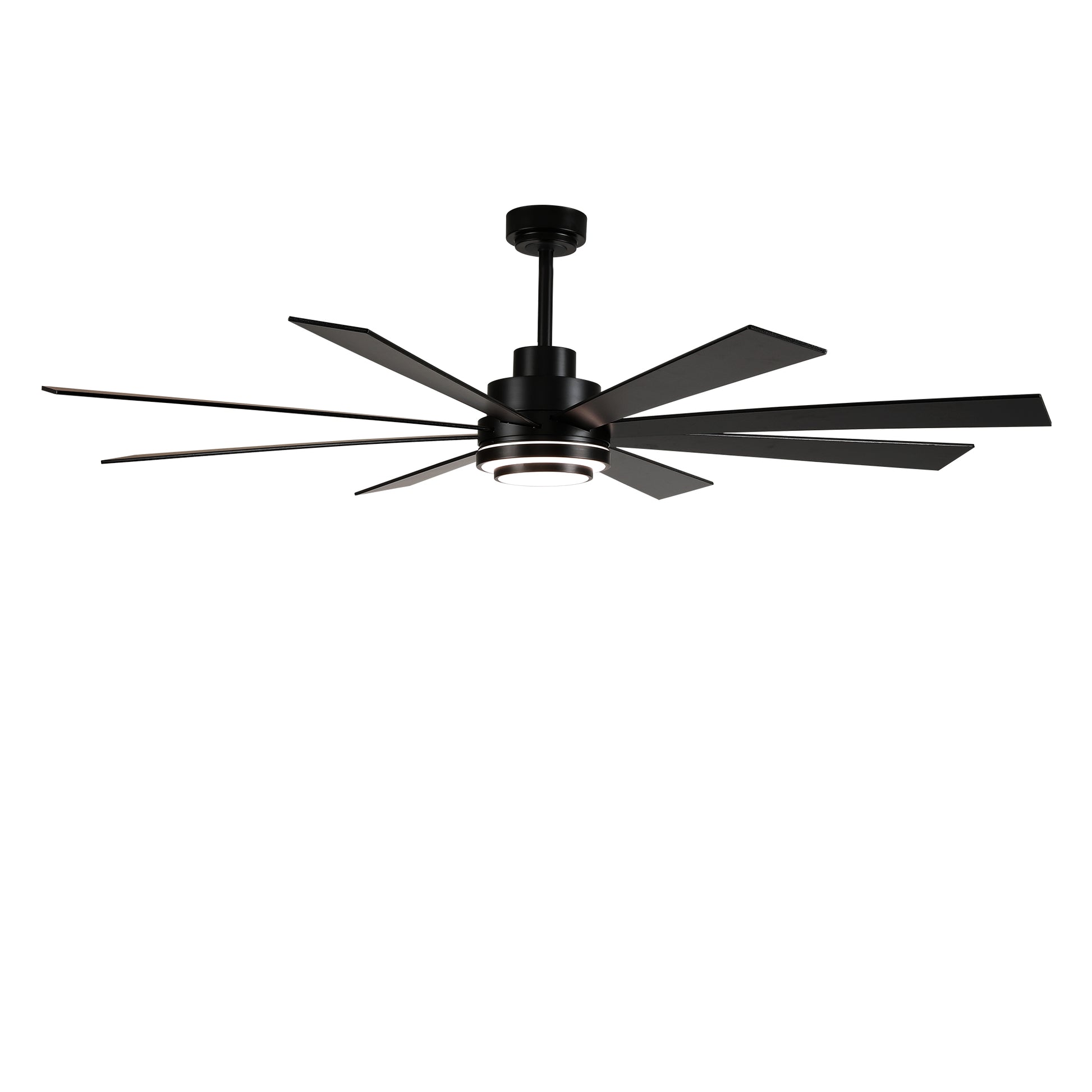 72" Matte Black 8-Blade Ceiling Fan with Dimmable LED - view 22