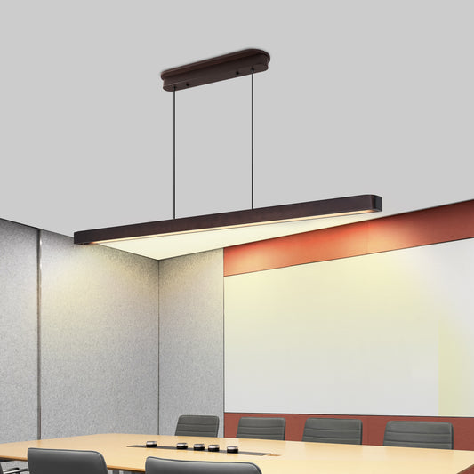 51" Walnut Wood Modern LED Pendant Light