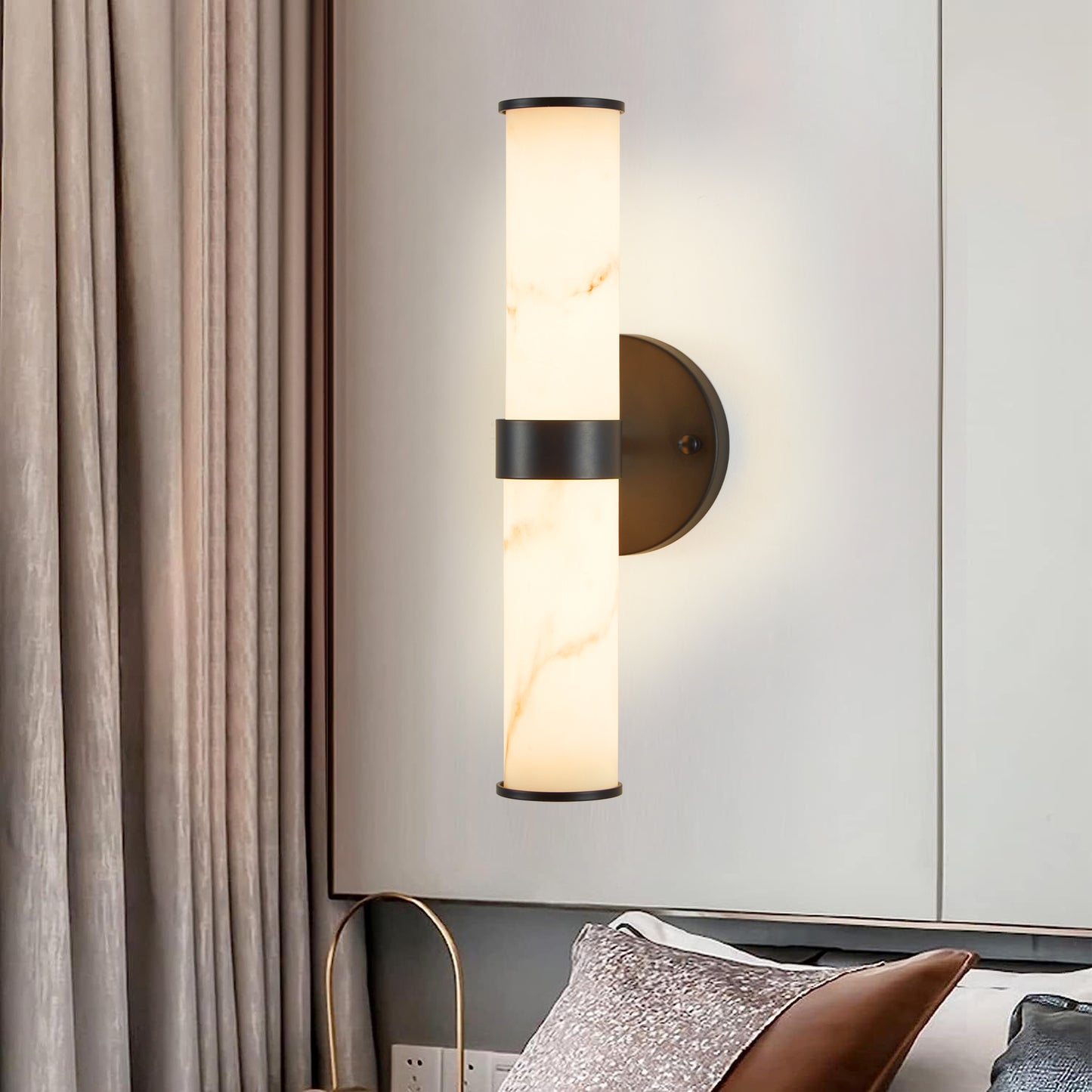 Marble Texture Wall Light with Black Frame, Set of 2 - view 7