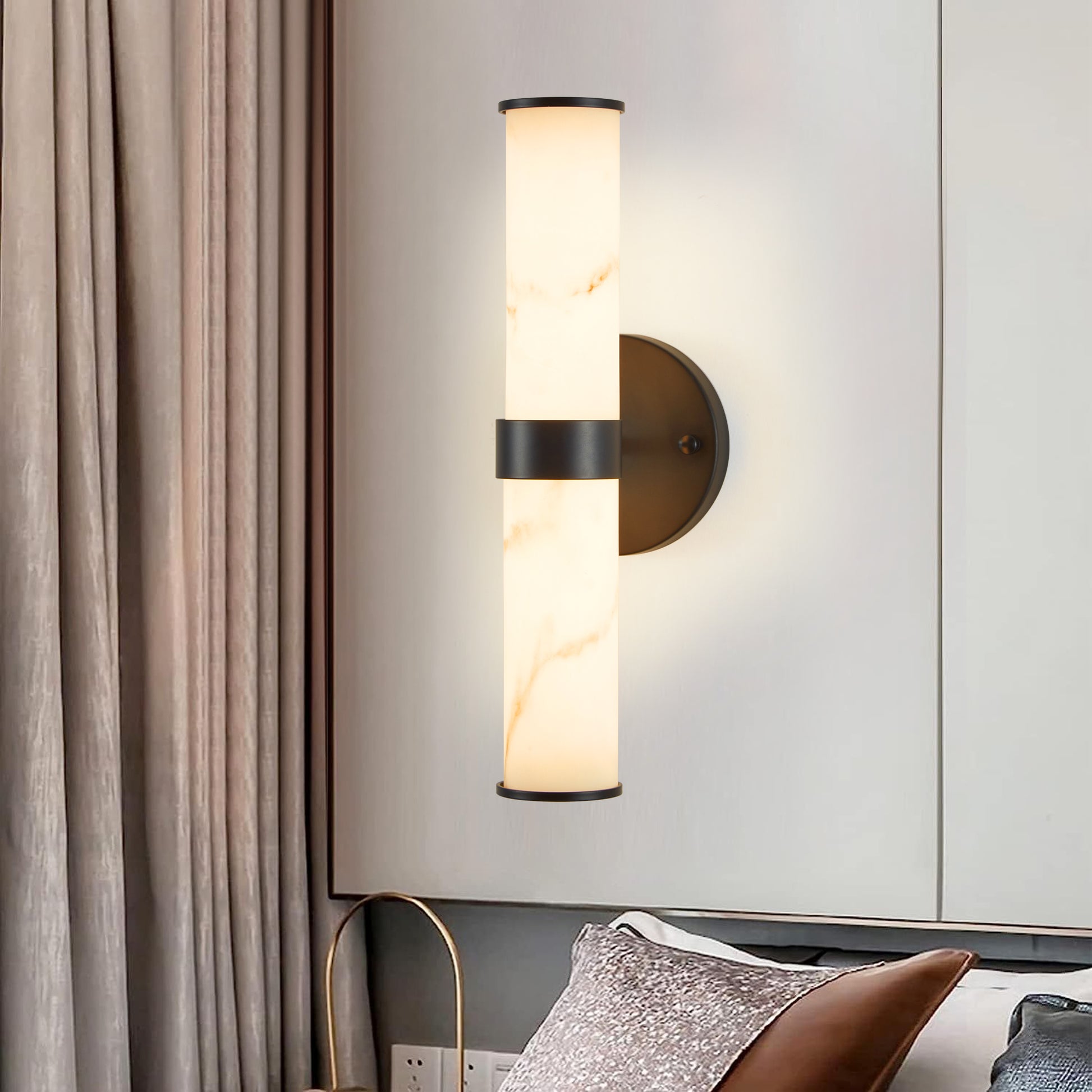 Marble Texture Wall Light with Black Frame, Set of 2 - view 7