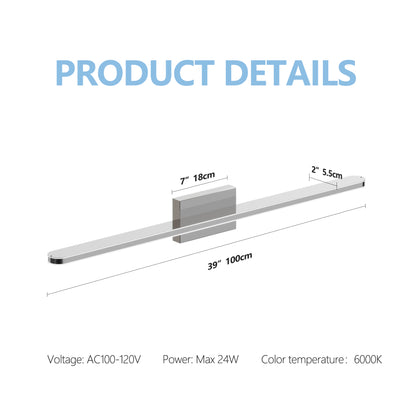 39" Modern Chrome LED Bathroom Vanity Light - view 7