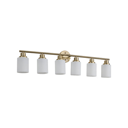 39" 6-Light Gold Vanity Wall Light with Frosted Glass - view 10