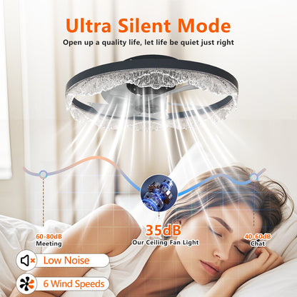 20" Black Acrylic Ring Ceiling Fan with Dimmable LED - view 5