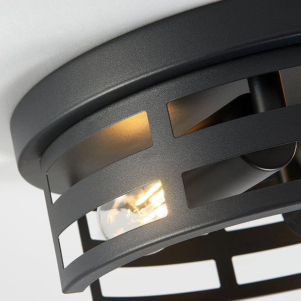 11" 2-Light Black Flush Mount Ceiling Light, Set of 2 - view 7