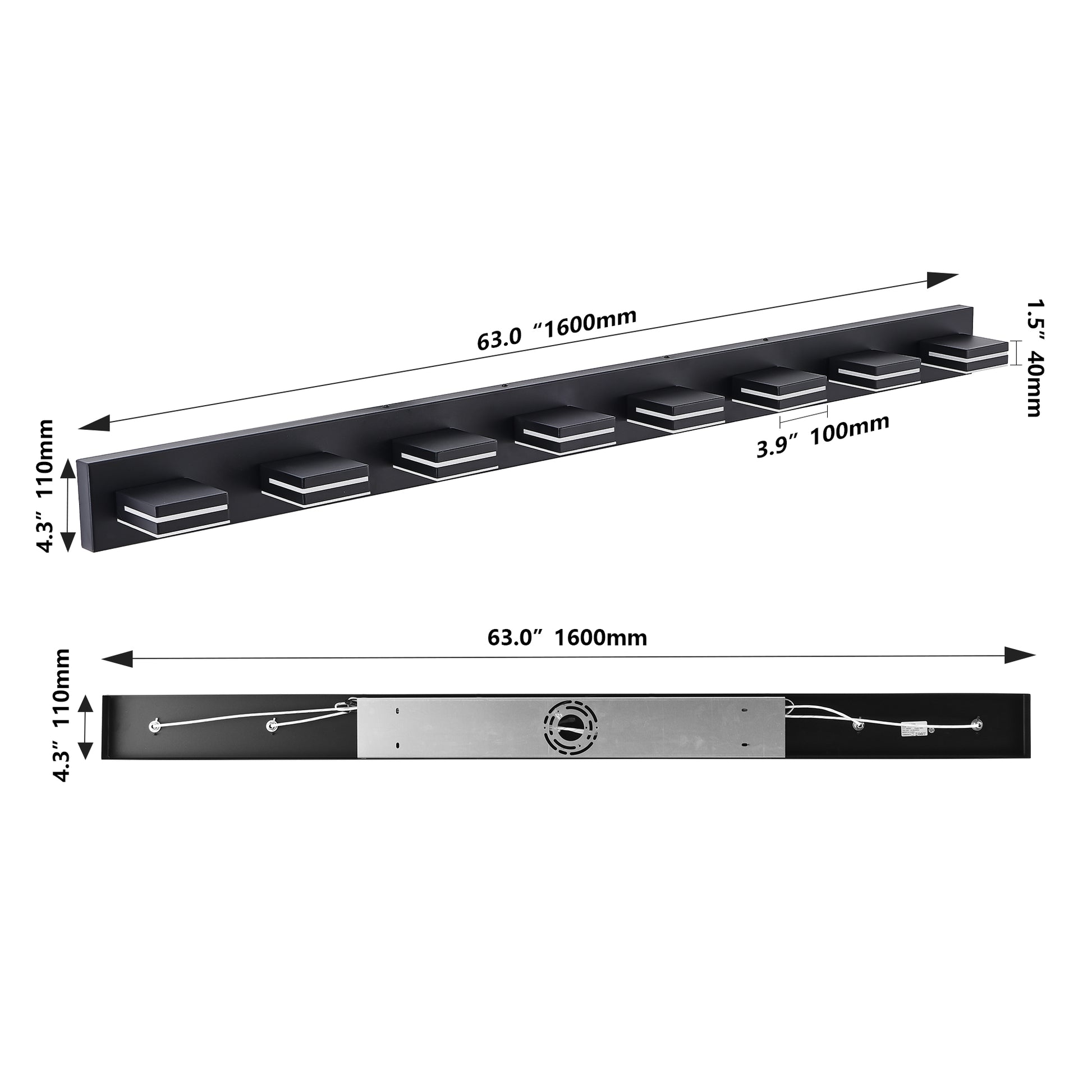 8-Light Black LED Bathroom Vanity Light - view 10