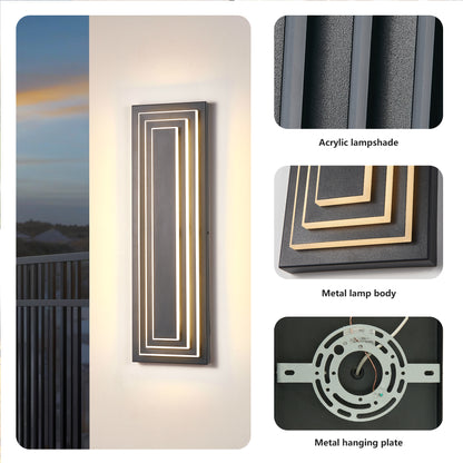 23.6" Black LED Outdoor Wall Light, Set of 2 - view 6