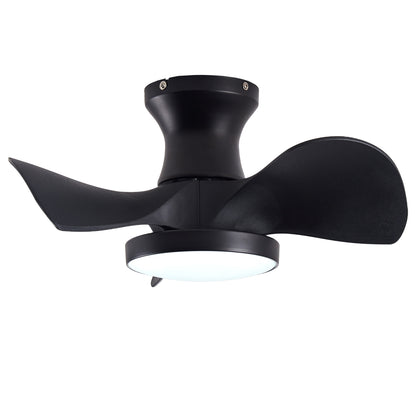 Matte Black Ceiling Fan with Light & Remote