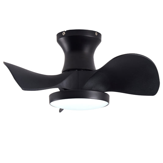 Matte Black Ceiling Fan with Light & Remote