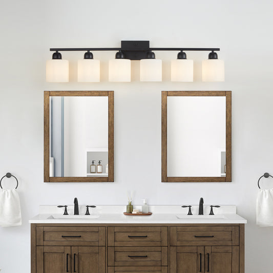 38" 6-Light Matte Black Vanity Light - view 2