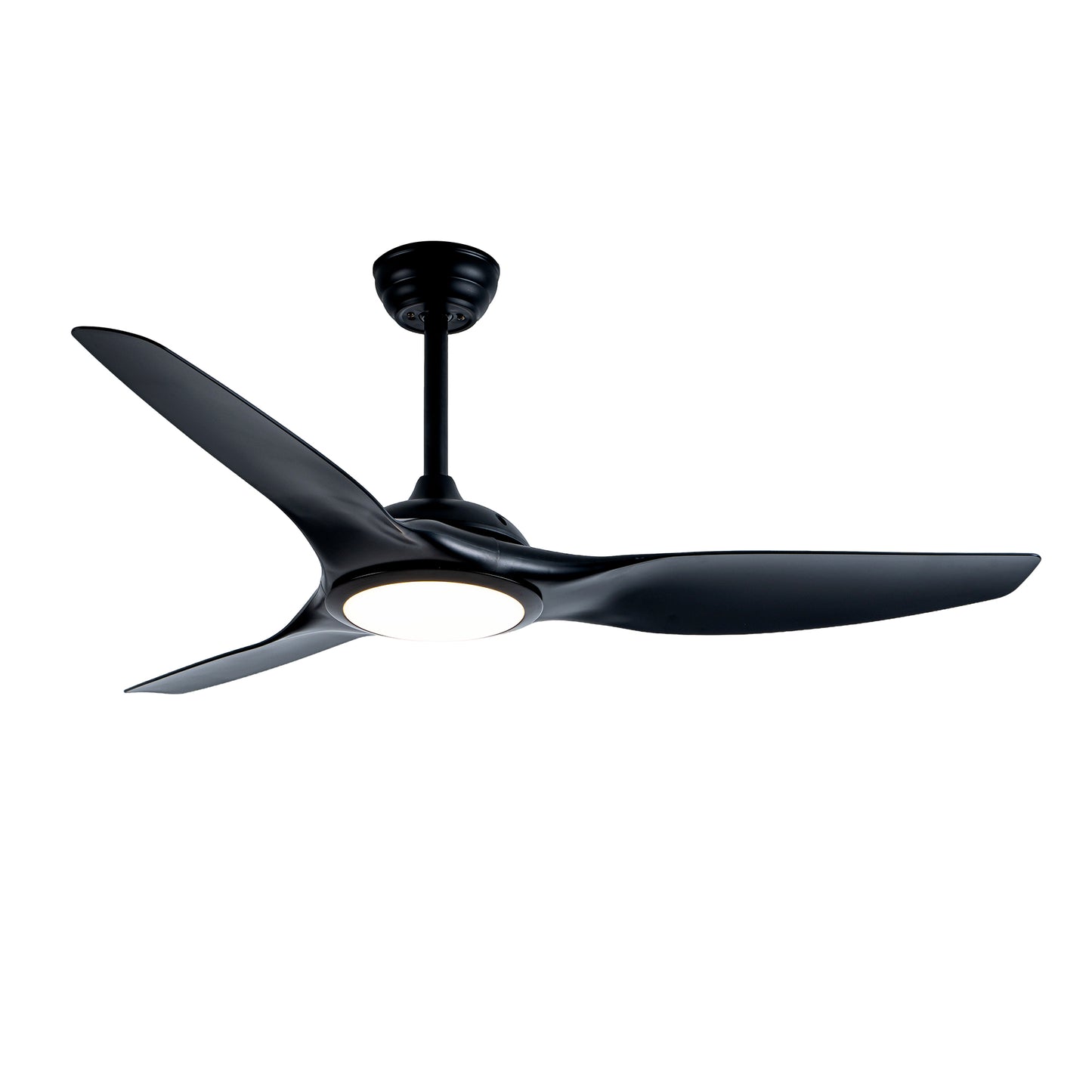 52" Matte Black Ceiling Fan with LED Light