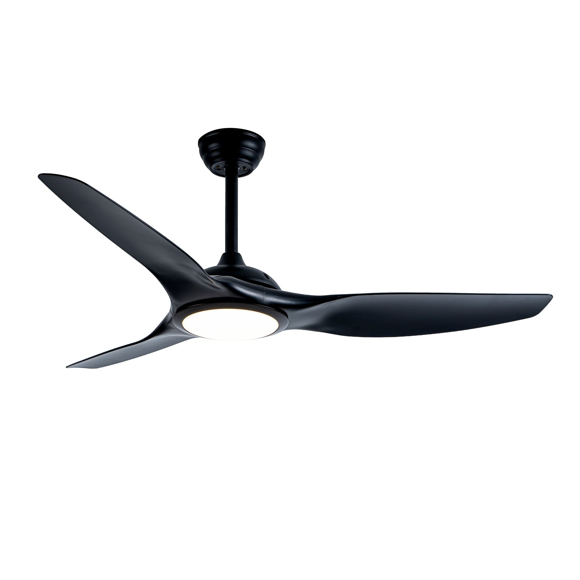 52" Matte Black Ceiling Fan with LED Light