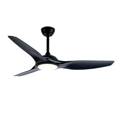 52" Matte Black Ceiling Fan with LED Light