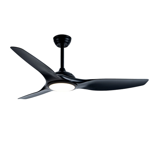 52" Matte Black Ceiling Fan with LED Light