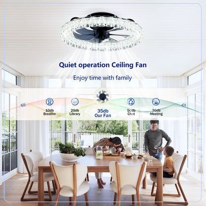 Matte Black Galaxy Ceiling Fan with Dimmable LED - view 12