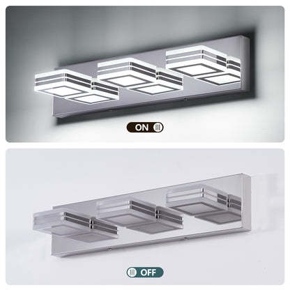 3-Light Chrome Bathroom Vanity Light, Dimmable LED - view 7