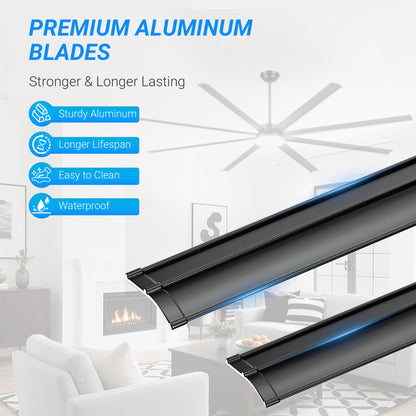 96" Black Industrial Ceiling Fan with Remote - view 16