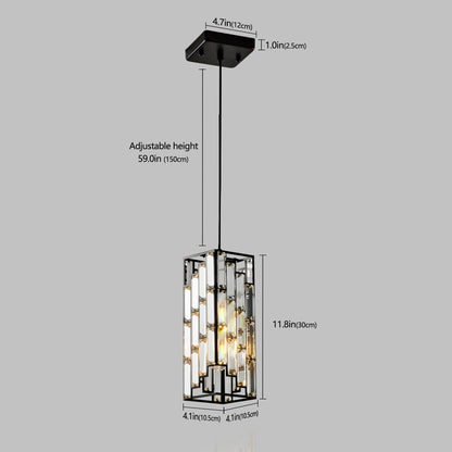4" Black Crystal Pendant Light, Set of 3 - view 7