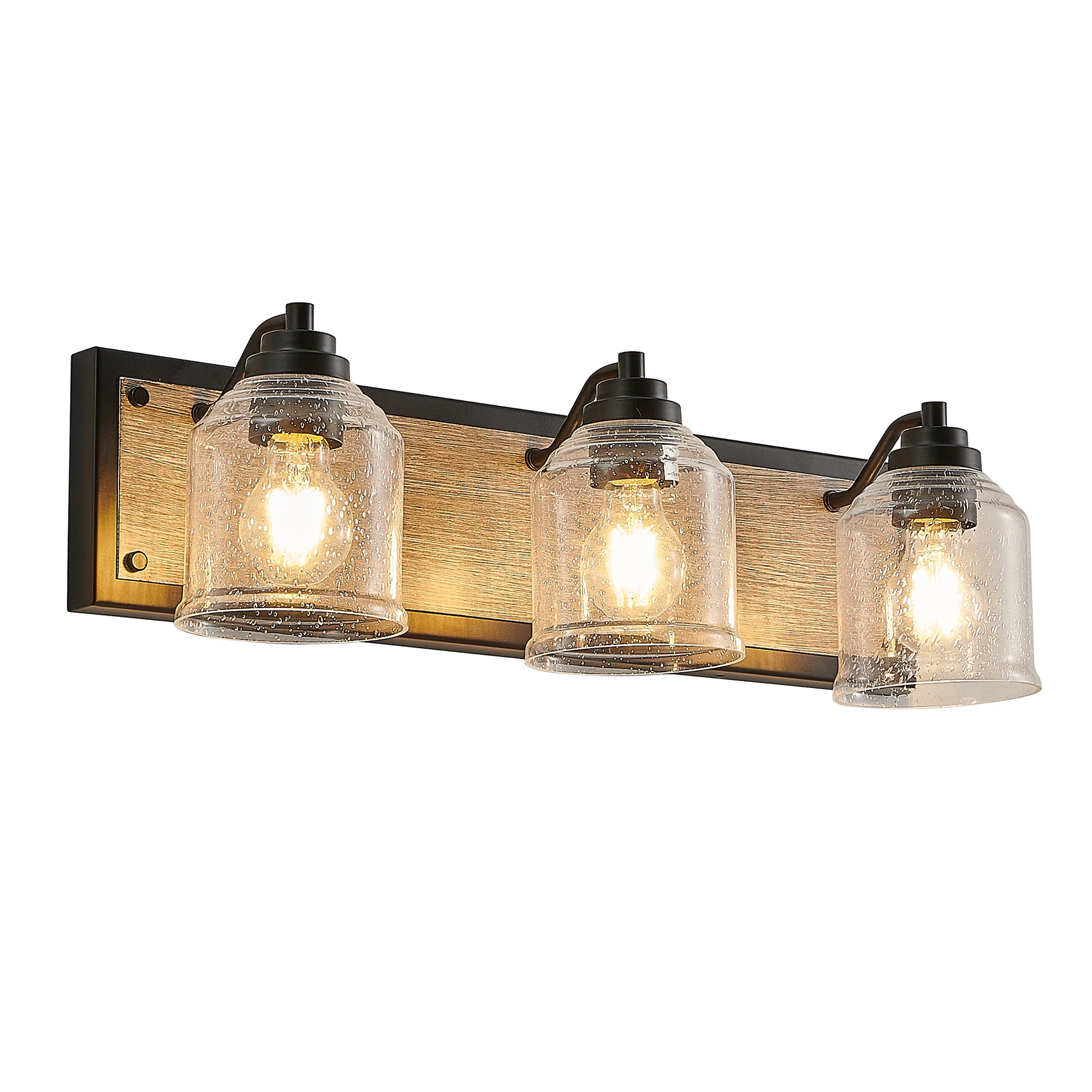 23" 3-Light Farmhouse Vanity Light with Seeded Glass - view 11