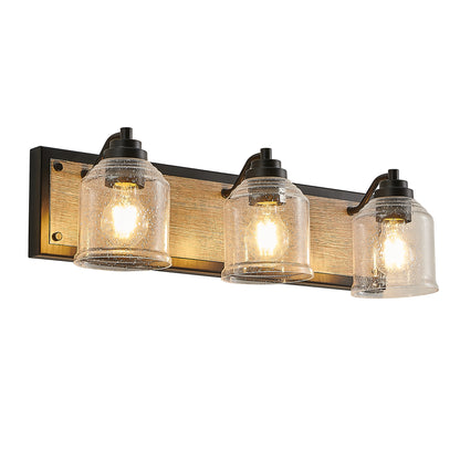 23" 3-Light Farmhouse Vanity Light with Seeded Glass - view 11