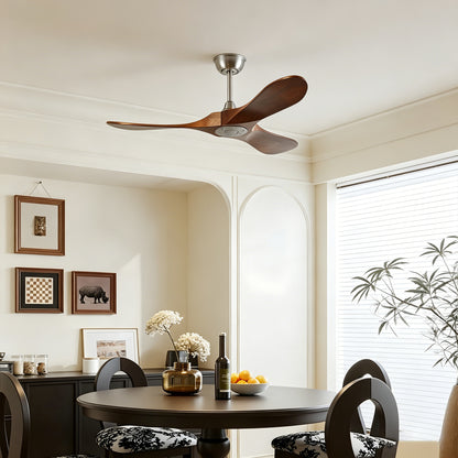 42" Satin Nickel Solid Wood Ceiling Fan with Remote - view 5