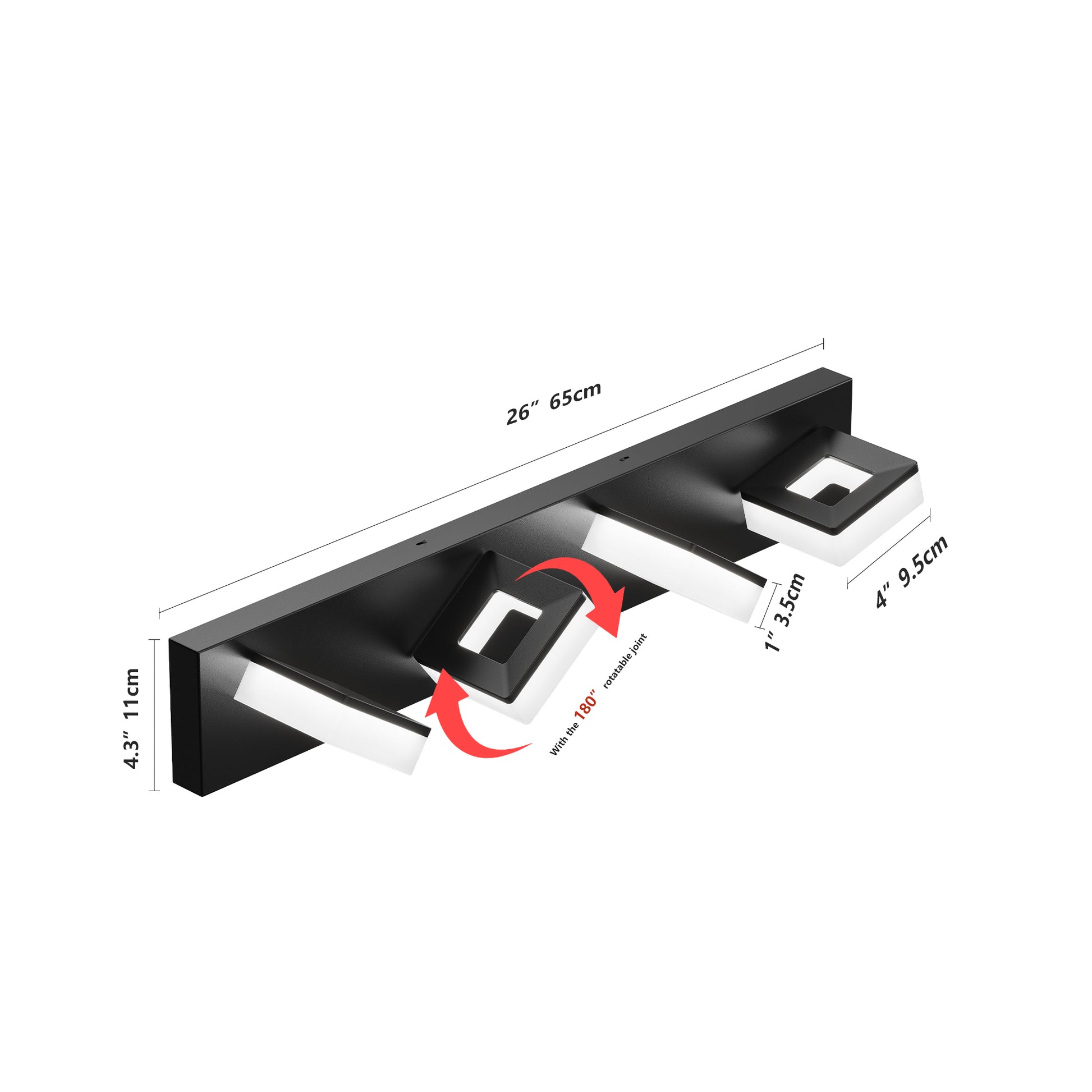 25" 4-Light Matte Black LED Vanity Light - view 7