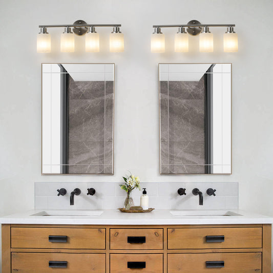 24" 4-Light Brushed Nickel Vanity Light with Frosted Glass - view 2