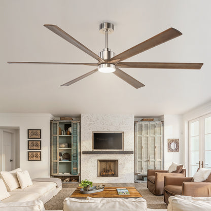 70" Nickel Finish Ceiling Fan with Light - view 2