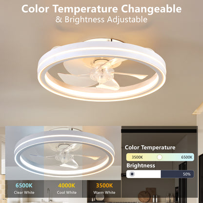 19" White Bladeless Fandelier with Dimmable LED - view 6