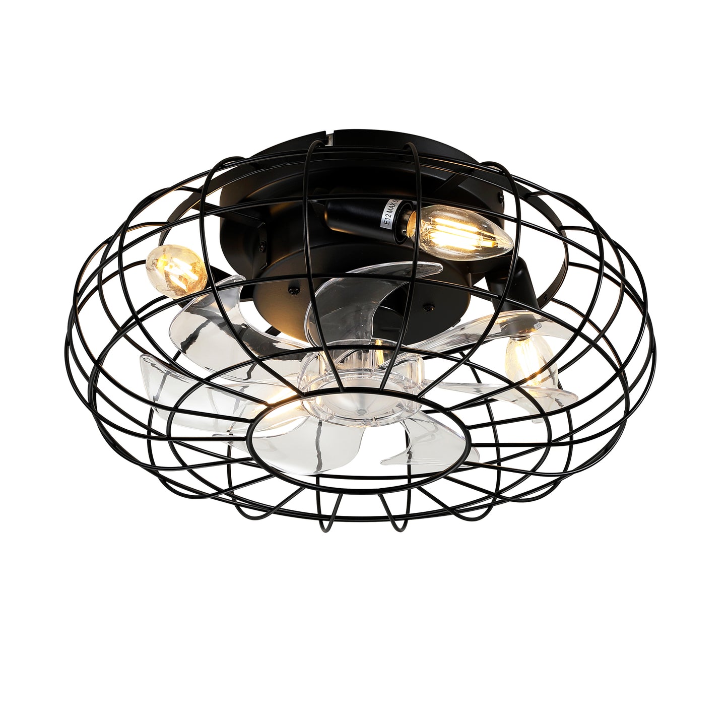 Matte Black Metal Fan Light