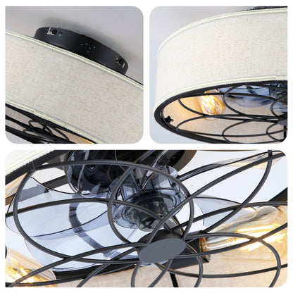 20" Farmhouse Fabric Bladeless Ceiling Fan with Remote - view 16